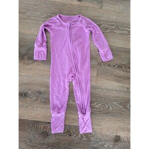 Little Sleepies Zipper Footed Pajamas One‎ Piece Lavender Purple 0-3 Months #9